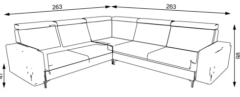 Narożnik Nairobi (plusz grafit)