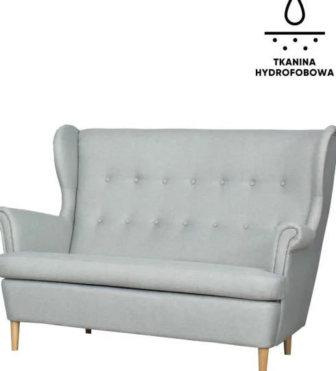 Sofa 2-osobowa Werina (elegantis jasny szary)
