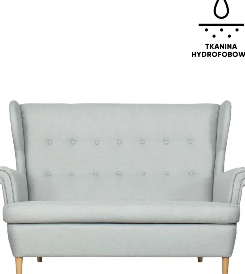 Sofa 2-osobowa Werina (elegantis jasny szary)