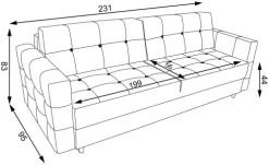Sofa Paris (plusz brudny róż)