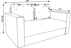 Sofa rozkładana Milano (sztruks grafit)