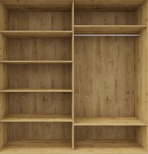 Szafa przesuwna 3xlustra 200cm (dąb Soma ciemny)