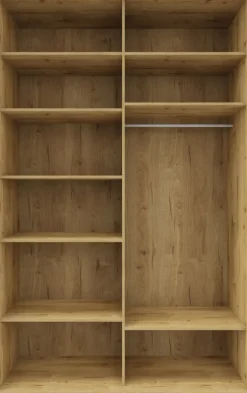 Wysoka szafa przesuwna lustra 150cm (dąb soma ciemny)